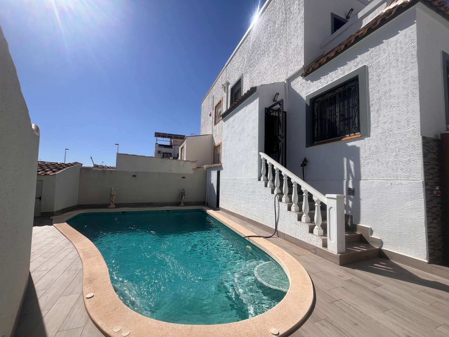 Beautiful corner duplex with private pool.